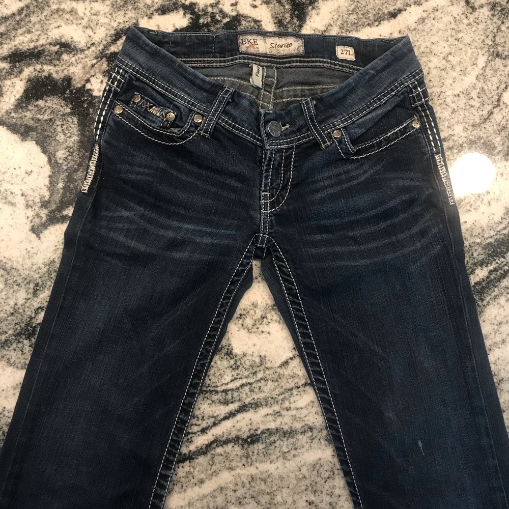 BKE Starlite Denim Buckle Flare Jeans 27L